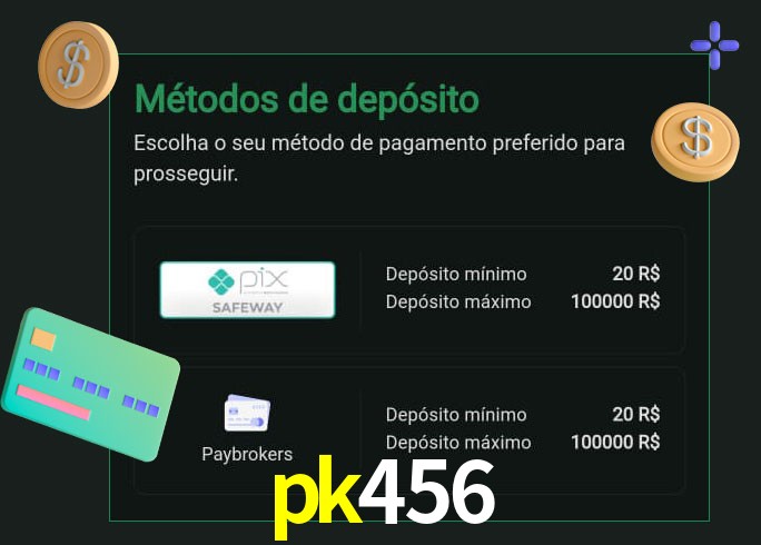O cassino pk456 oferece uma grande variedade de métodos de pagamento
